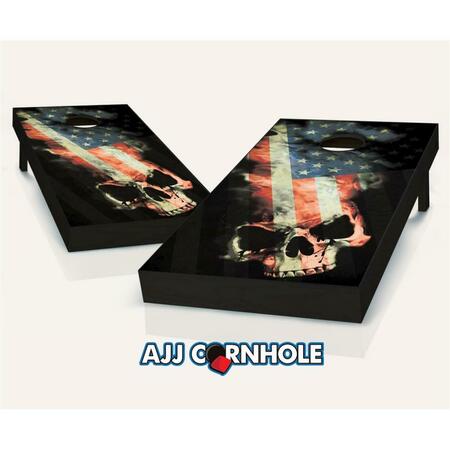 MKF COLLECTION BY MIA K. FARROW American Skull Theme Cornhole Set with Bags - 8 x 24 x 48 in. 107-AmericanSkull